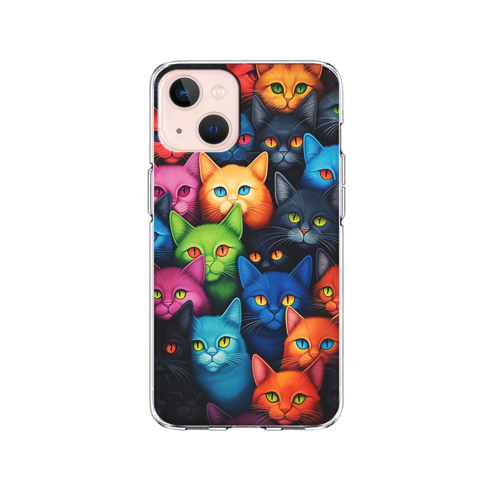 Collection of Colorful Cats iPhone 15 Plus Case