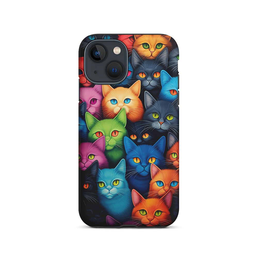 Collection of Colorful Cats iPhone 15 Plus Case