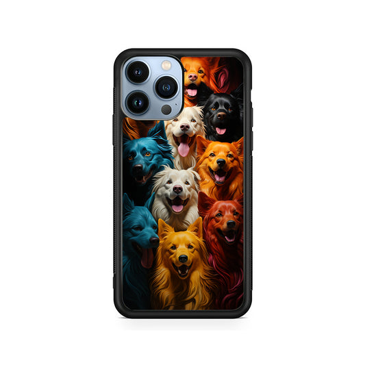 Collection of Colorful Dogs iPhone 15 Pro Case