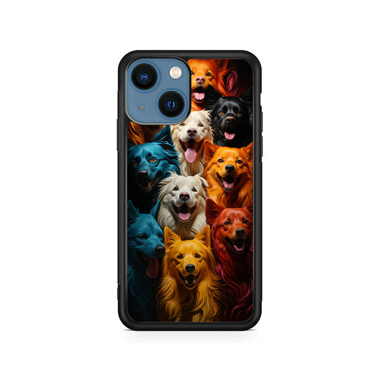 Collection of Colorful Dogs iPhone 15 Plus Case