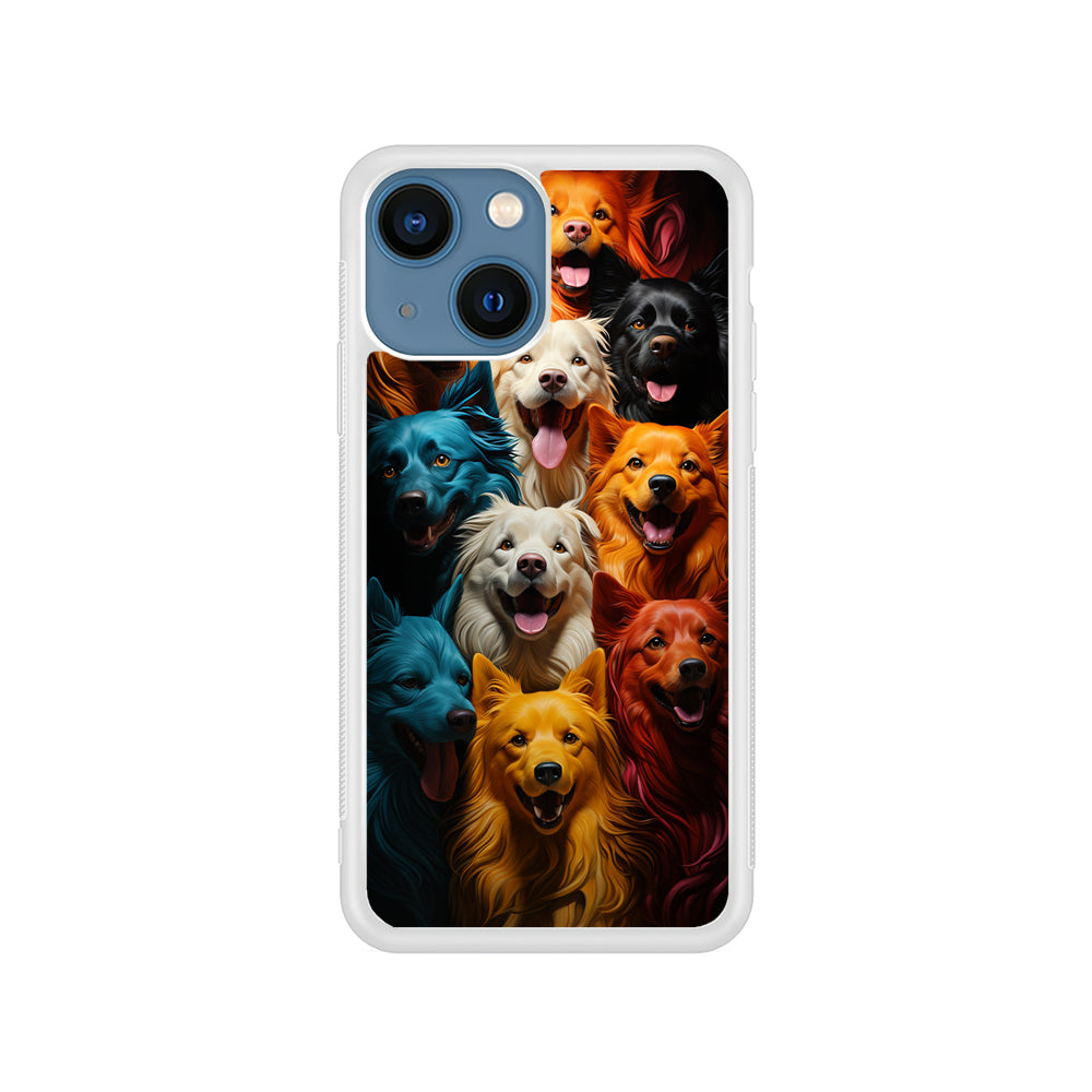 Collection of Colorful Dogs iPhone 15 Plus Case