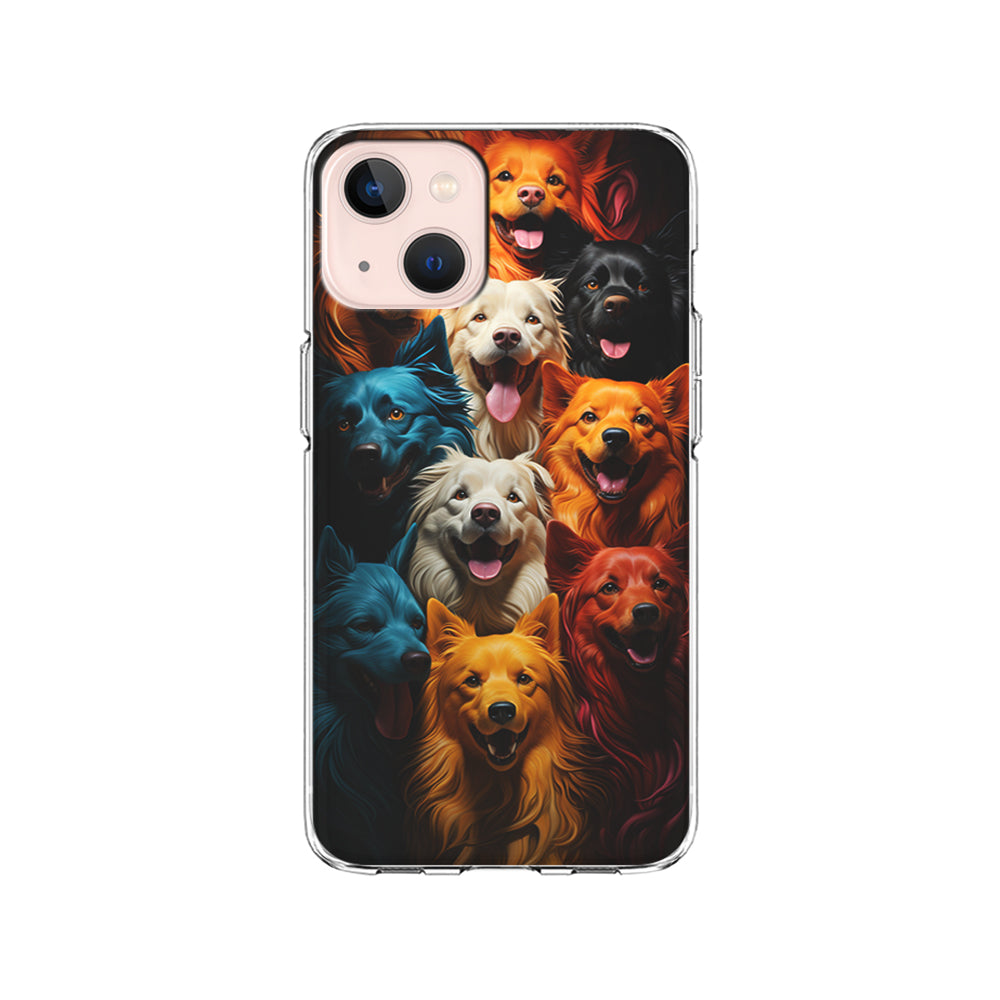 Collection of Colorful Dogs iPhone 15 Plus Case