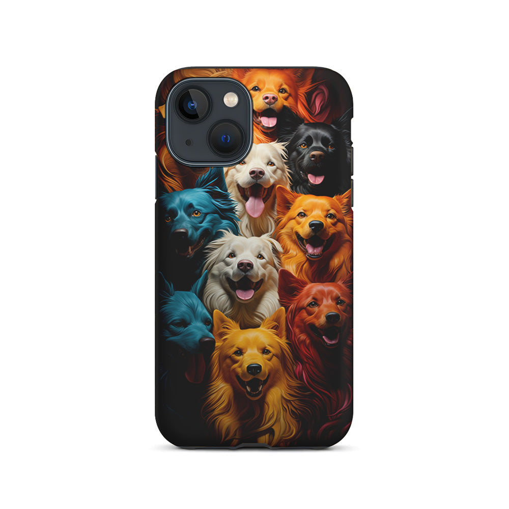 Collection of Colorful Dogs iPhone 15 Plus Case