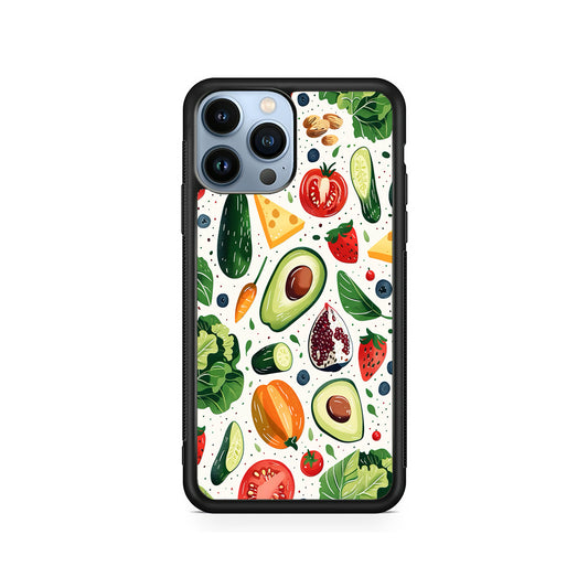 Collection of Fruits and Vegetables iPhone 15 Pro Case