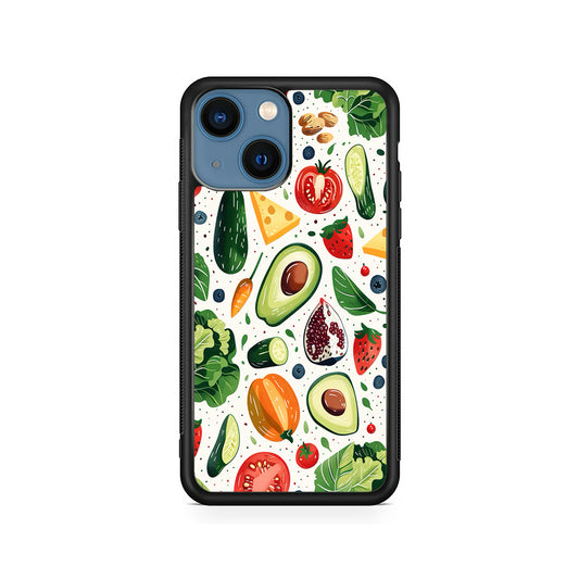 Collection of Fruits and Vegetables iPhone 15 Plus Case