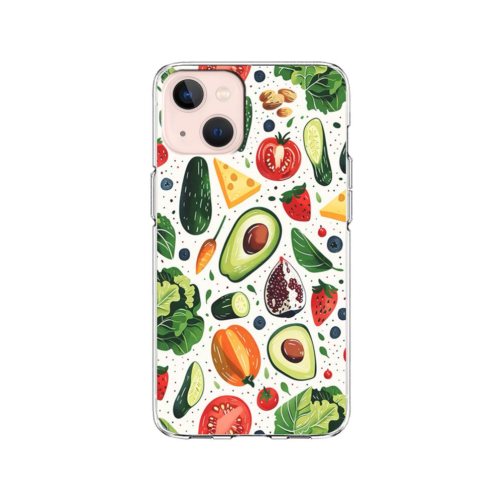 Collection of Fruits and Vegetables iPhone 15 Plus Case