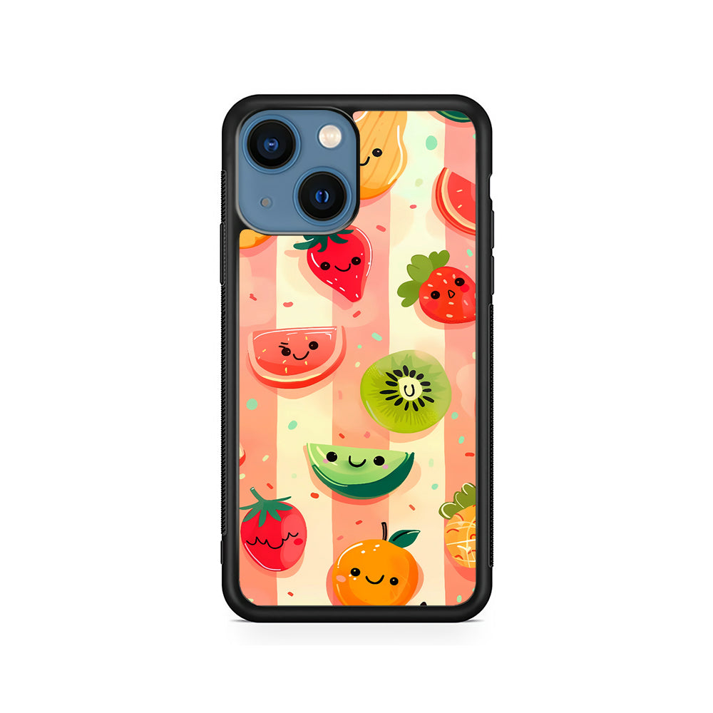 Colorful Fruit Cartoon Stripe iPhone 15 Plus Case