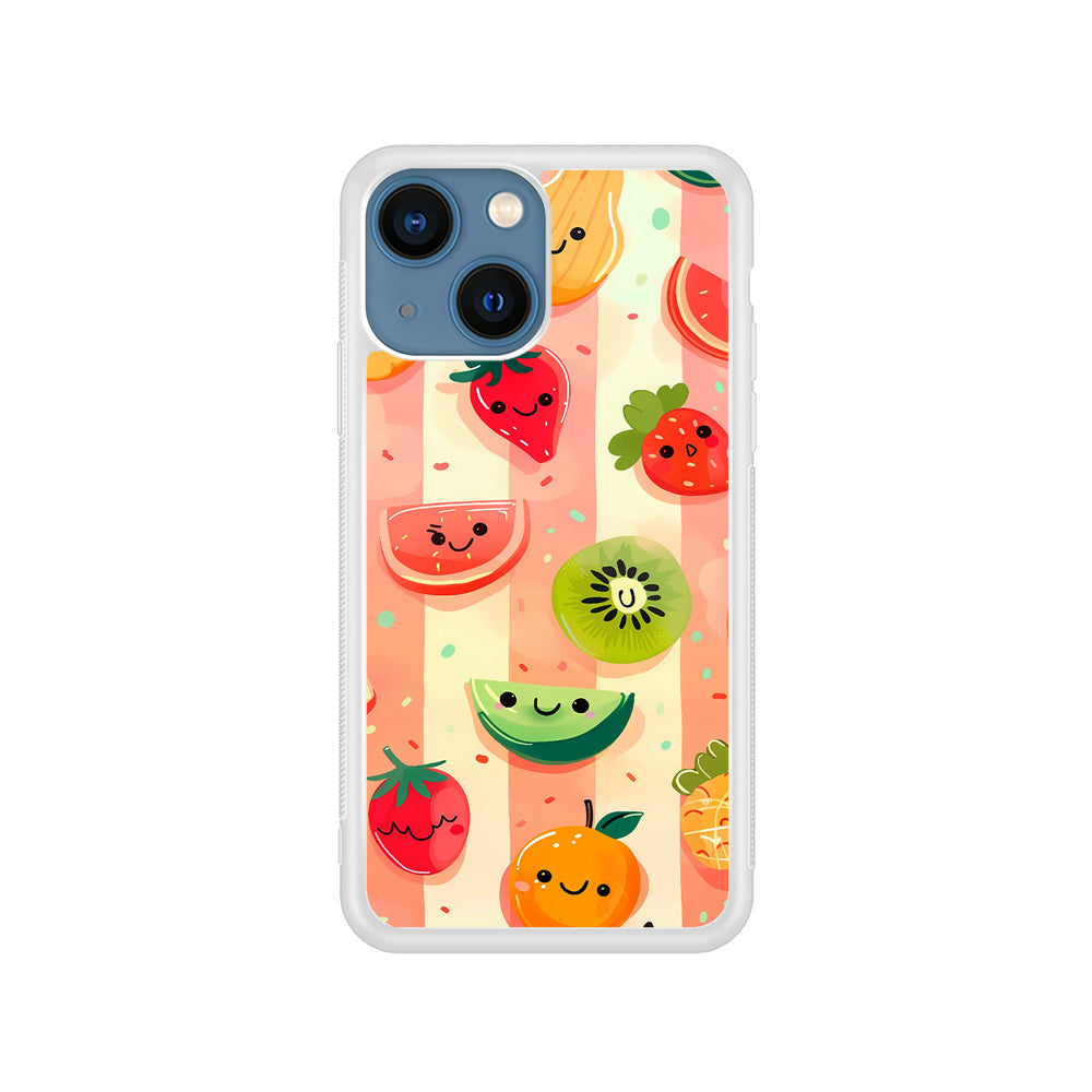 Colorful Fruit Cartoon Stripe iPhone 15 Plus Case