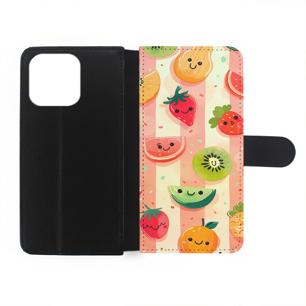 Colorful Fruit Cartoon Stripe iPhone 15 Plus Case