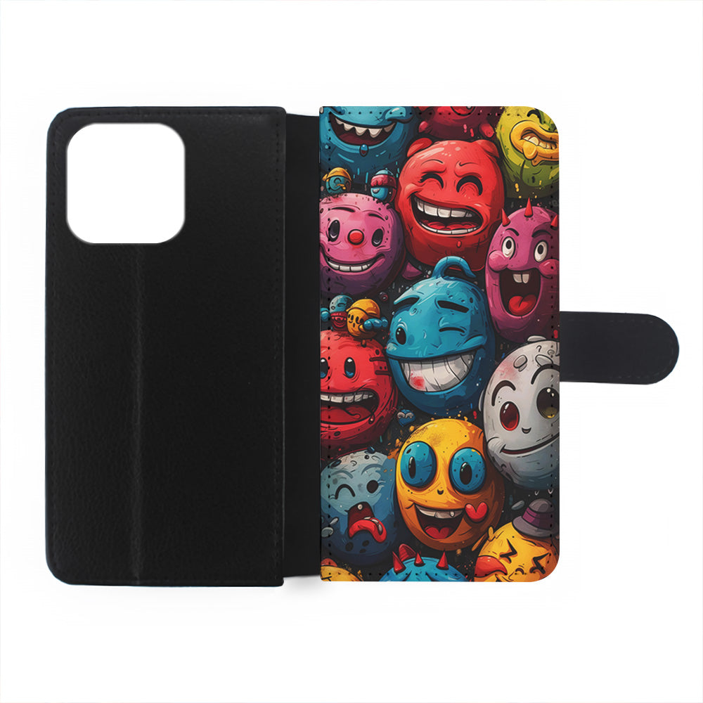 Colorful Funny Emoticons Doodle iPhone 15 Plus Case