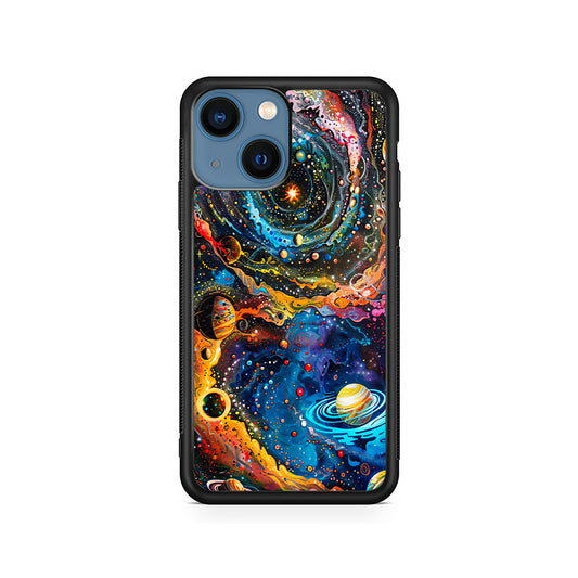 Colorful Galaxy Many Planets iPhone 15 Plus Case