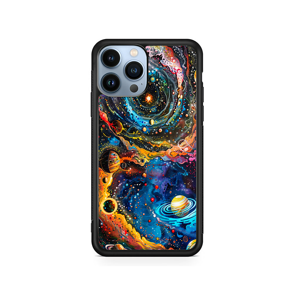 Colorful Galaxy Many Planets iPhone 15 Pro Case