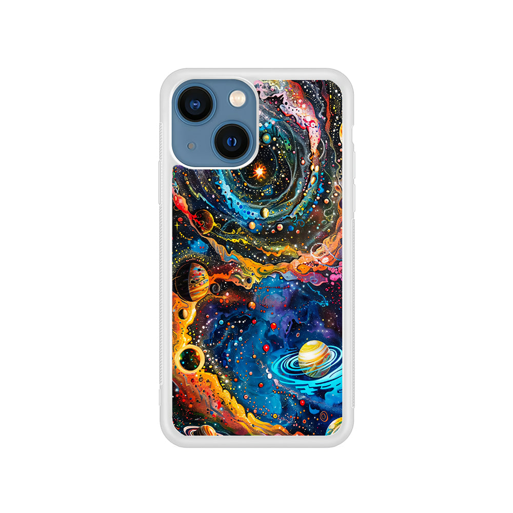 Colorful Galaxy Many Planets iPhone 15 Plus Case