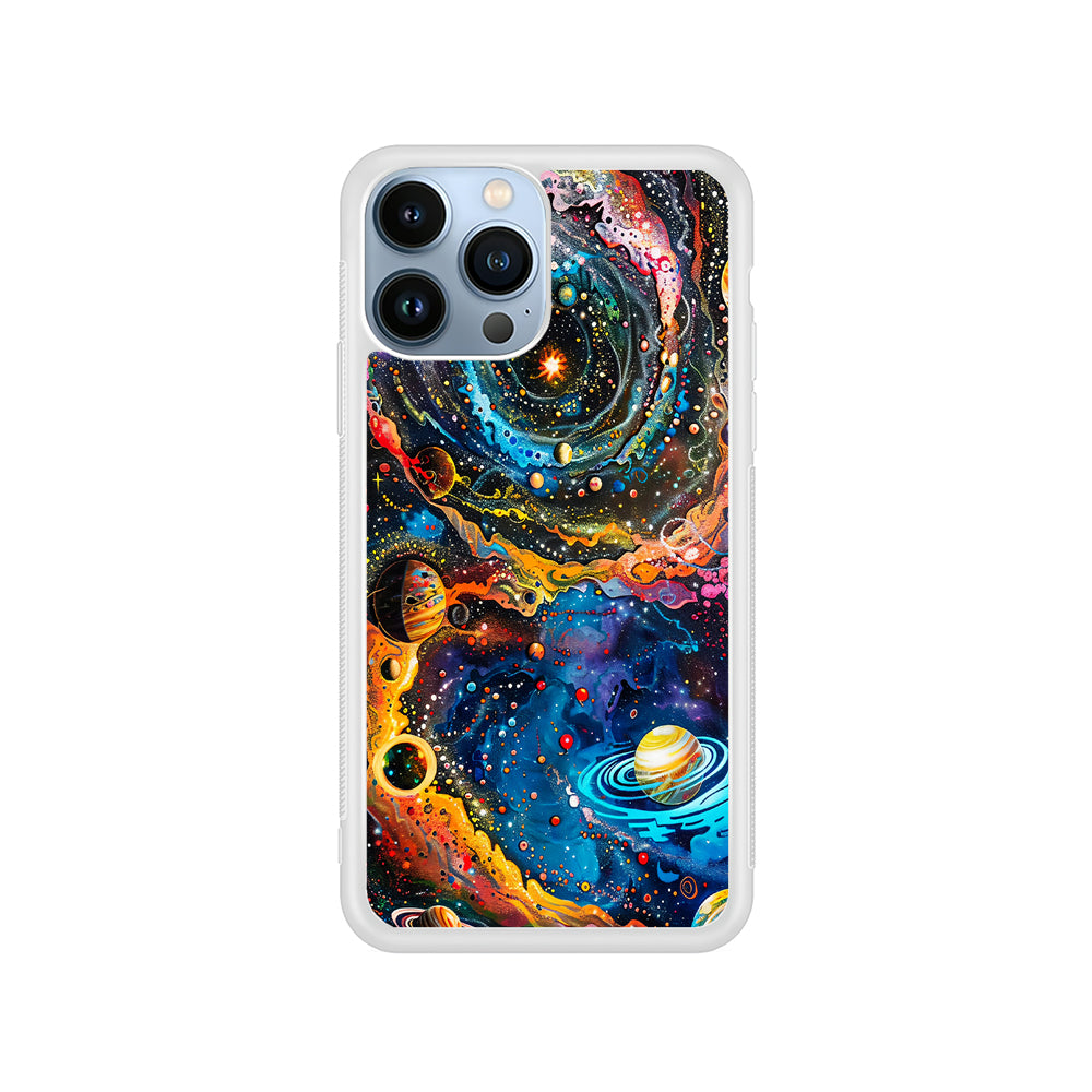 Colorful Galaxy Many Planets iPhone 15 Pro Case