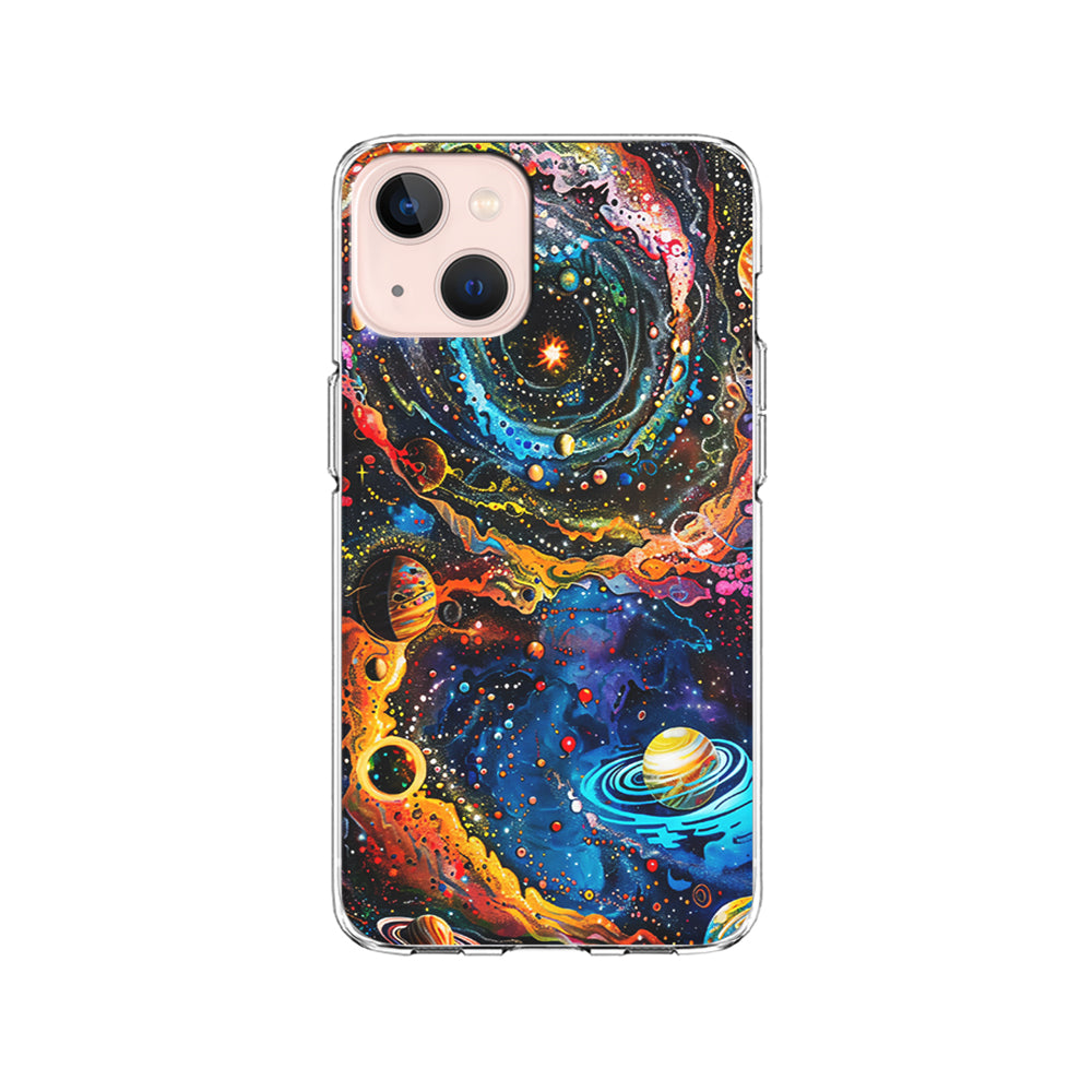 Colorful Galaxy Many Planets iPhone 15 Plus Case