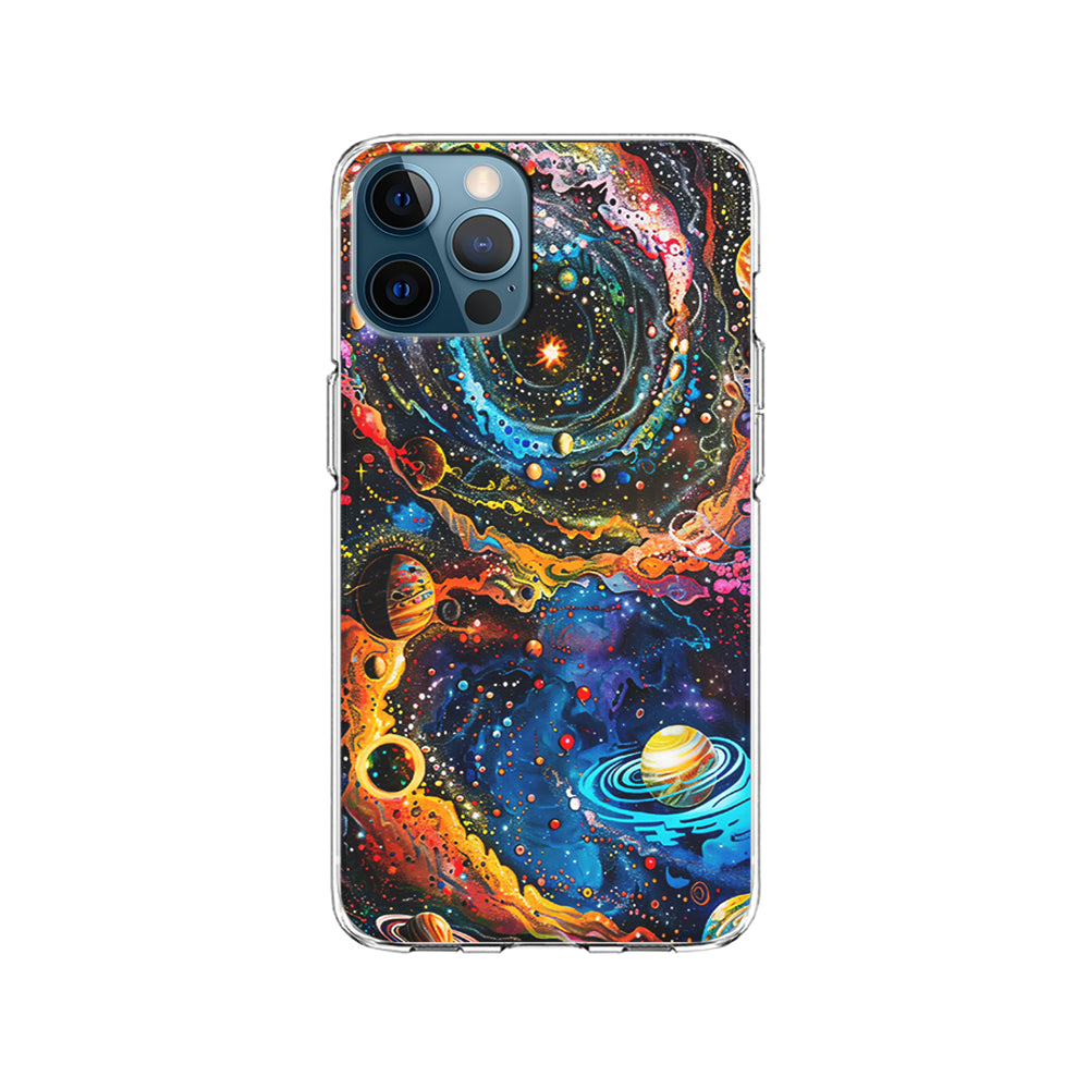 Colorful Galaxy Many Planets iPhone 15 Pro Case