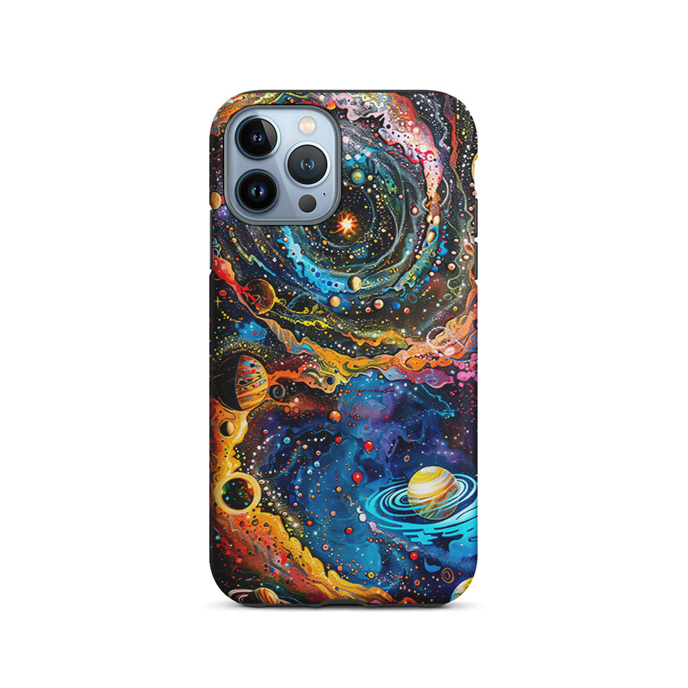 Colorful Galaxy Many Planets iPhone 15 Pro Case