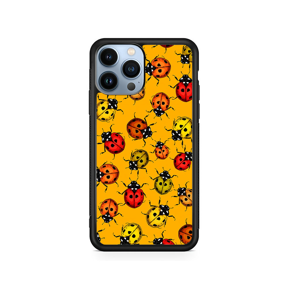 Colorful Ladybugs Pattern iPhone 15 Pro Case