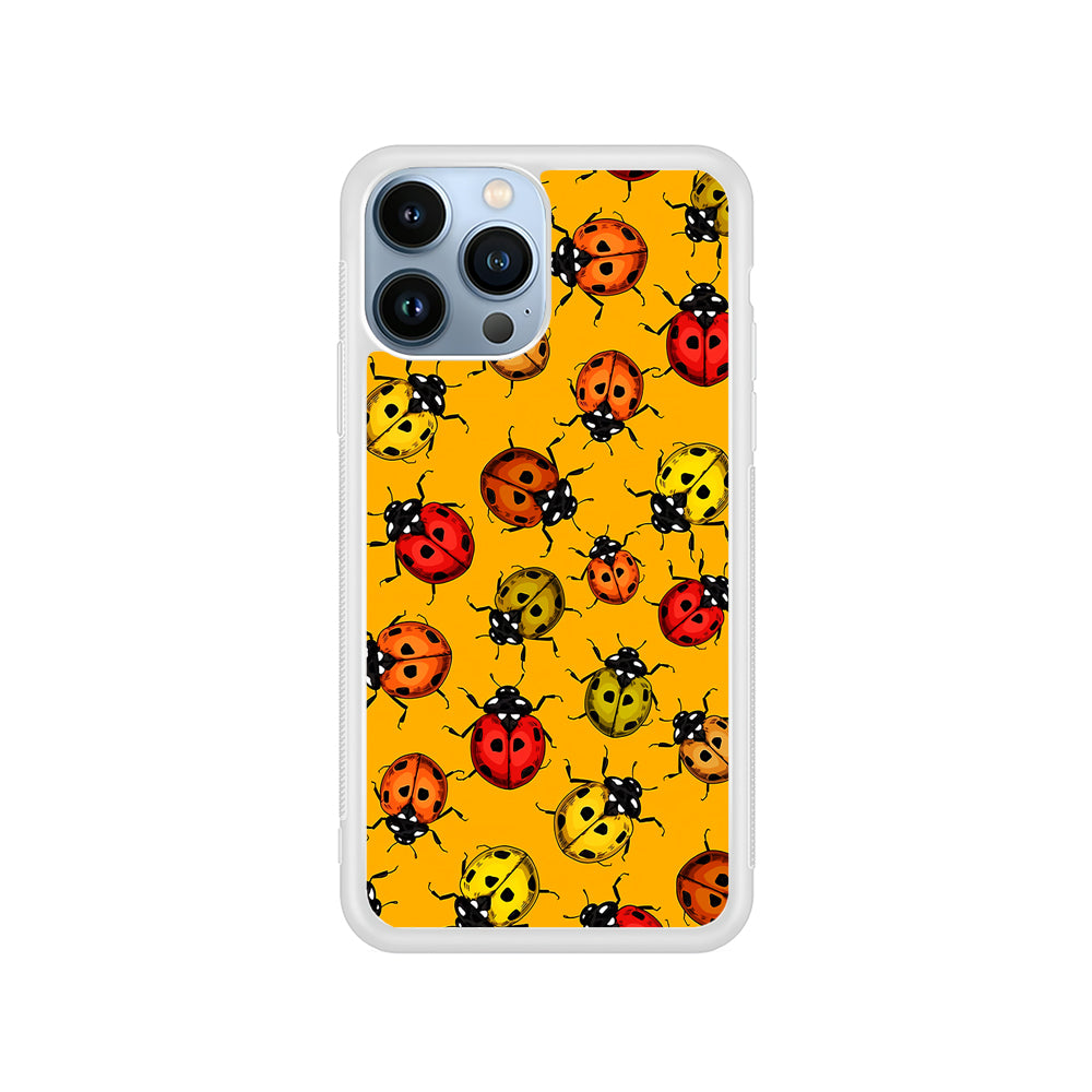 Colorful Ladybugs Pattern iPhone 15 Pro Case