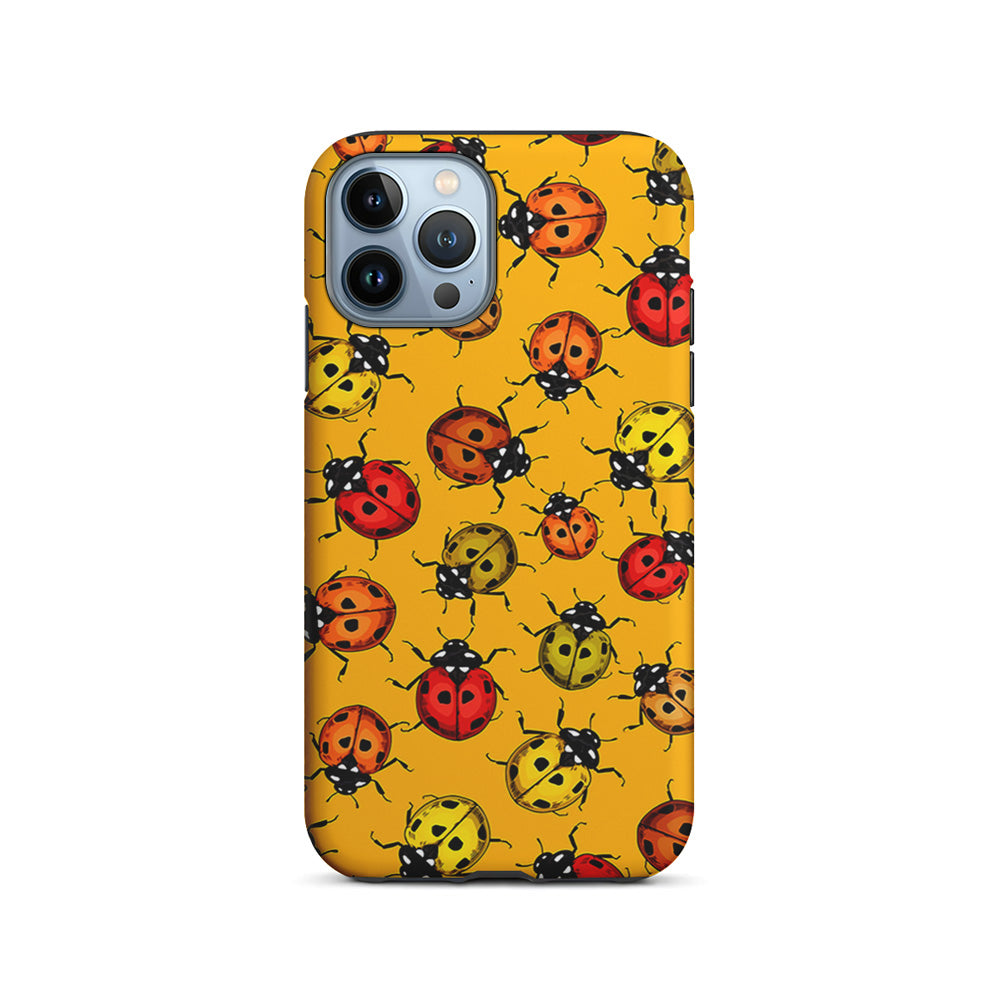 Colorful Ladybugs Pattern iPhone 15 Pro Case