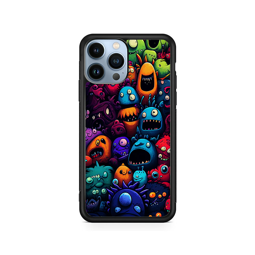 Colorful Monster Doodle Art iPhone 15 Pro Case