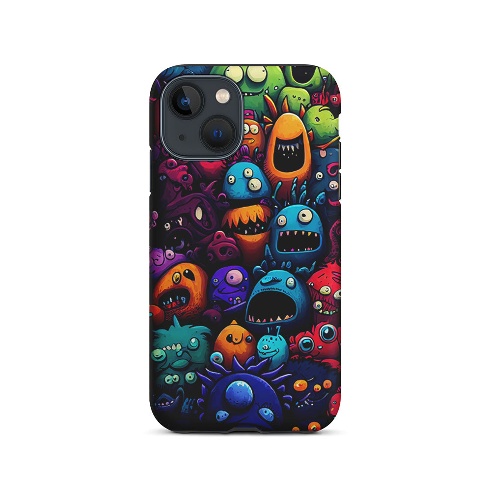 Colorful Monster Doodle Art iPhone 15 Plus Case