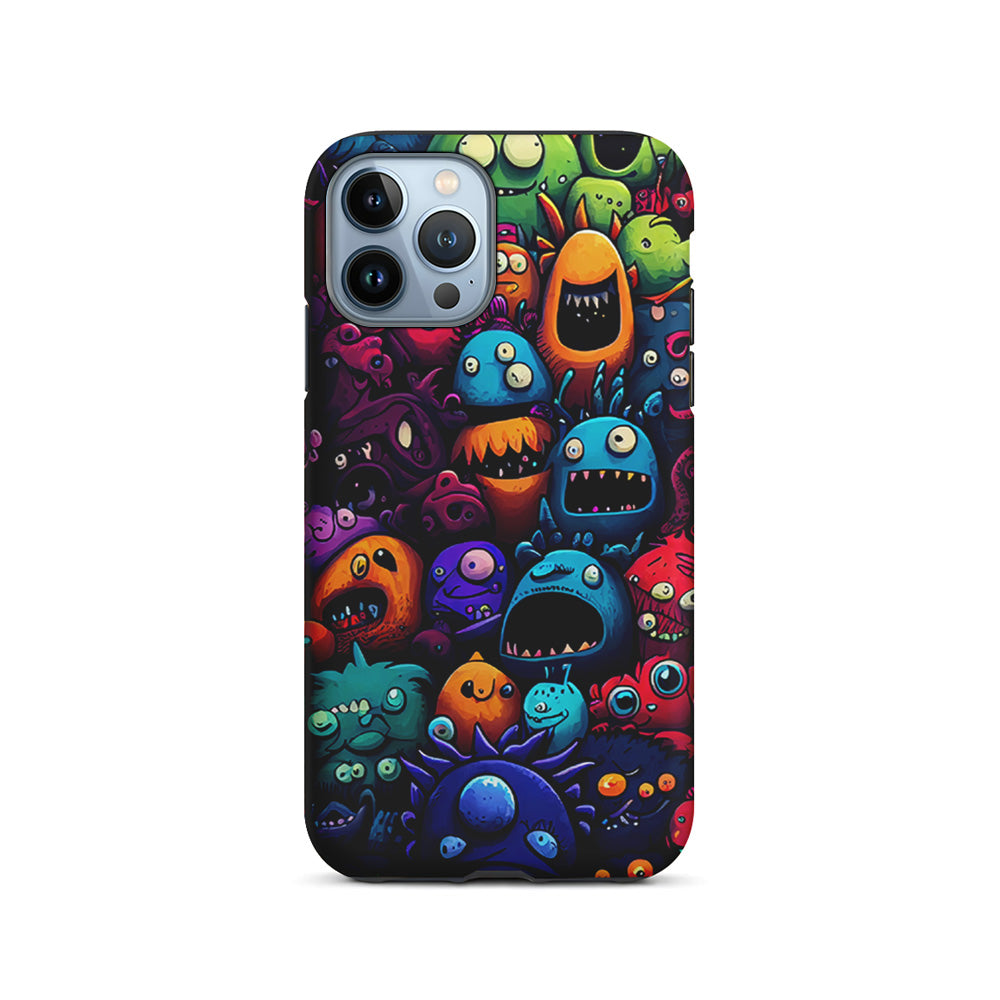 Colorful Monster Doodle Art iPhone 15 Pro Case