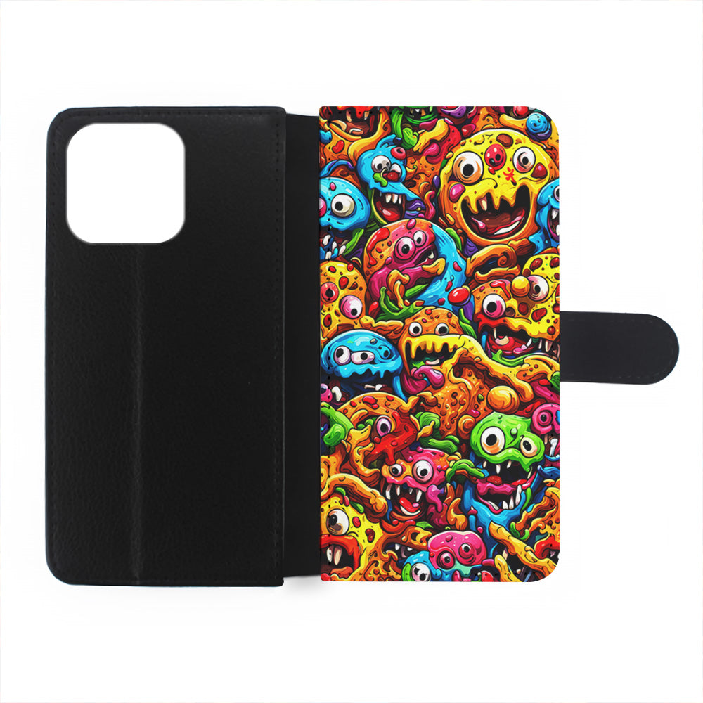 Colorful Monster Doodle Pizza iPhone 15 Plus Case