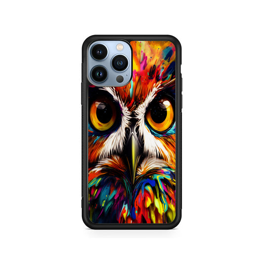 Colorful Owl Face iPhone 15 Pro Case