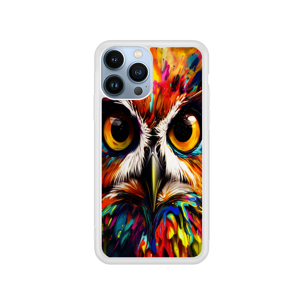 Colorful Owl Face iPhone 15 Pro Case