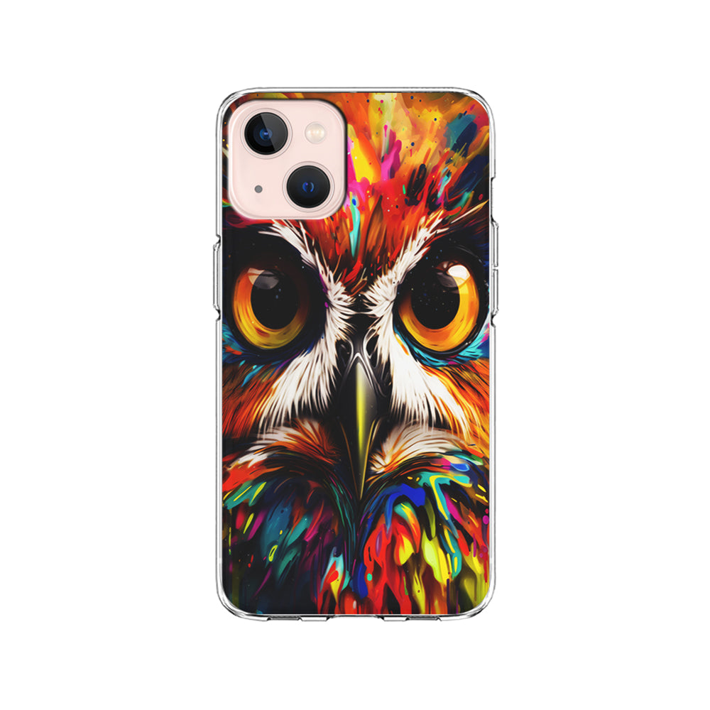 Colorful Owl Face iPhone 15 Plus Case