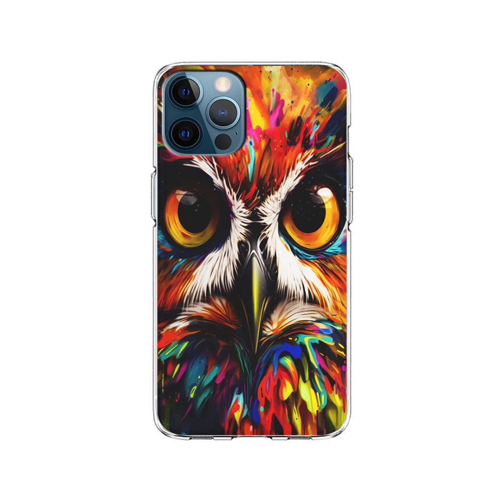 Colorful Owl Face iPhone 15 Pro Case