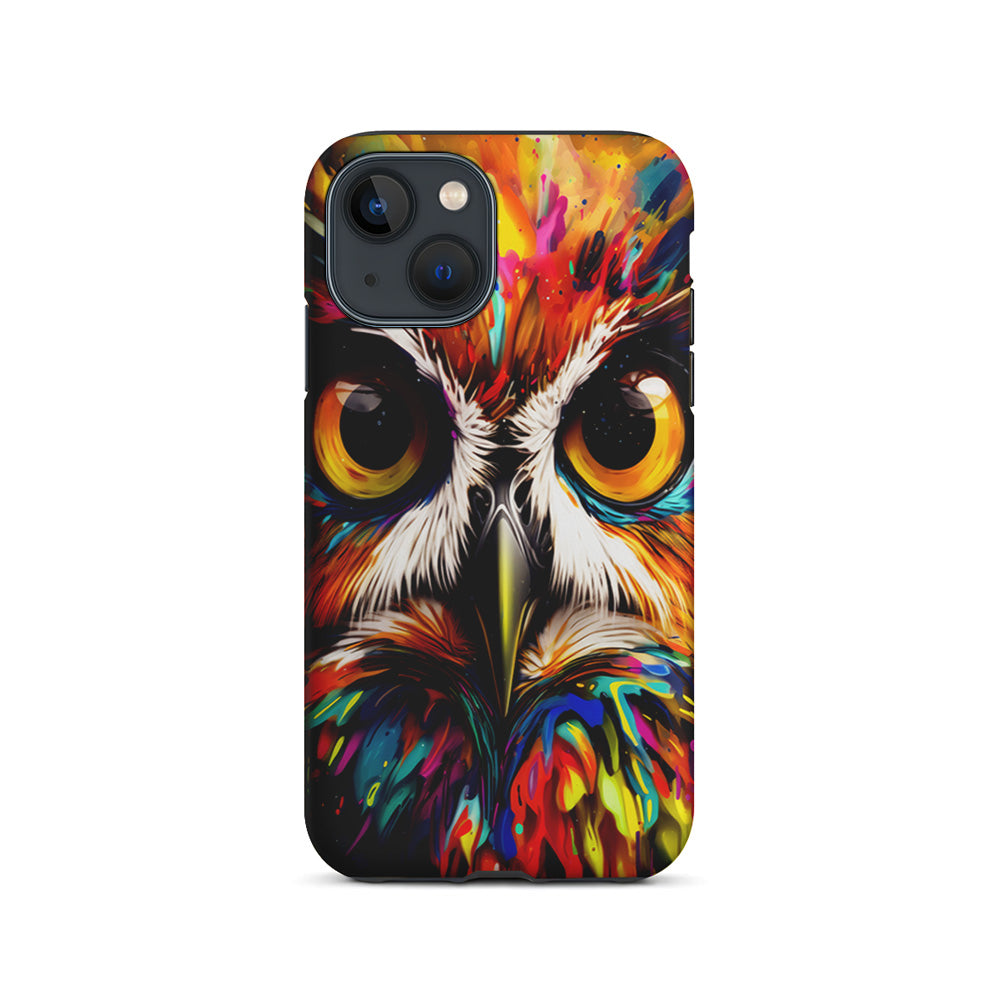 Colorful Owl Face iPhone 15 Plus Case