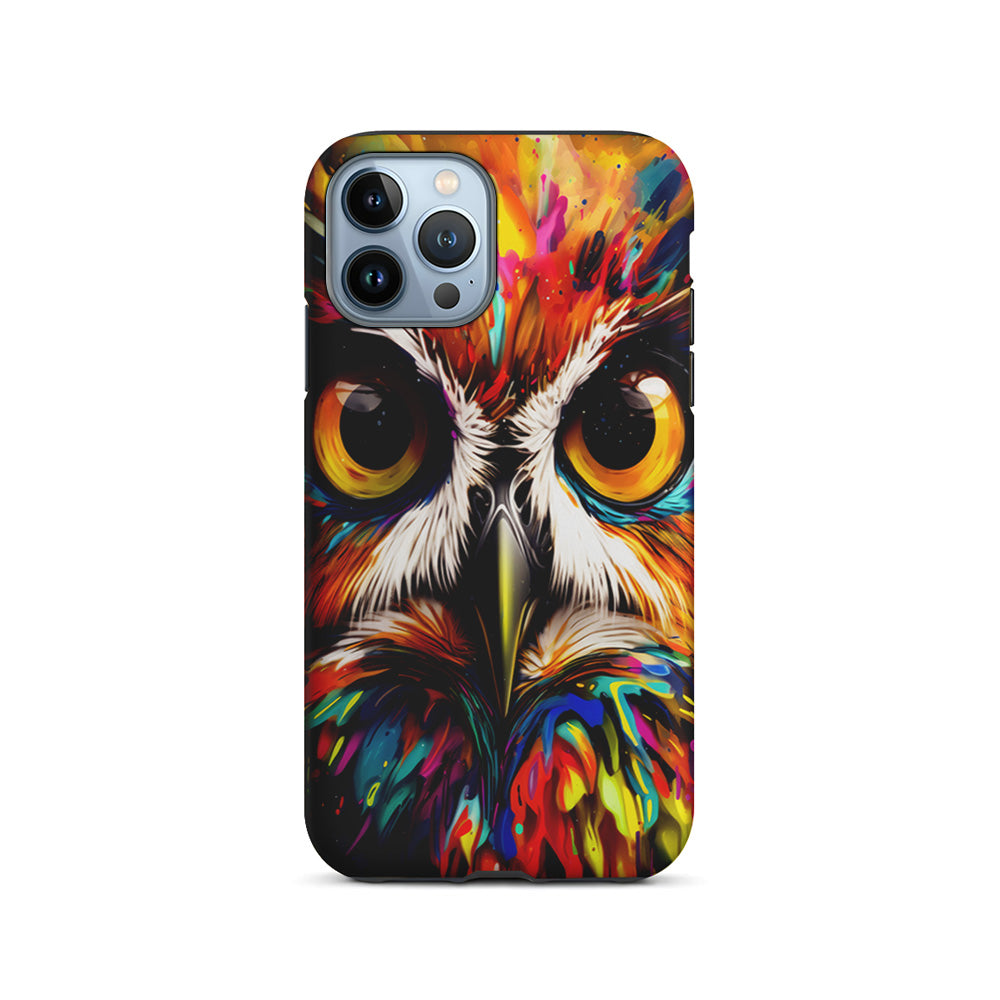 Colorful Owl Face iPhone 15 Pro Case