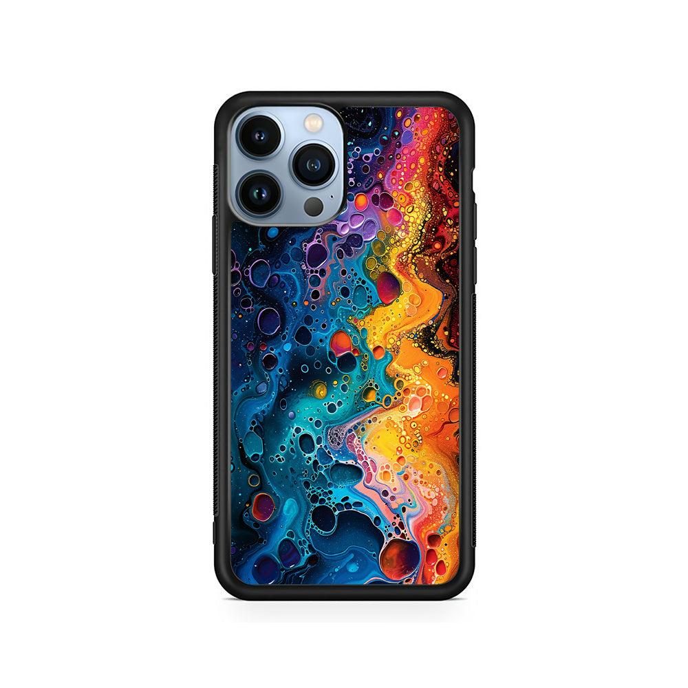 Colorful Painting with Lots of Bubbles iPhone 15 Pro Case