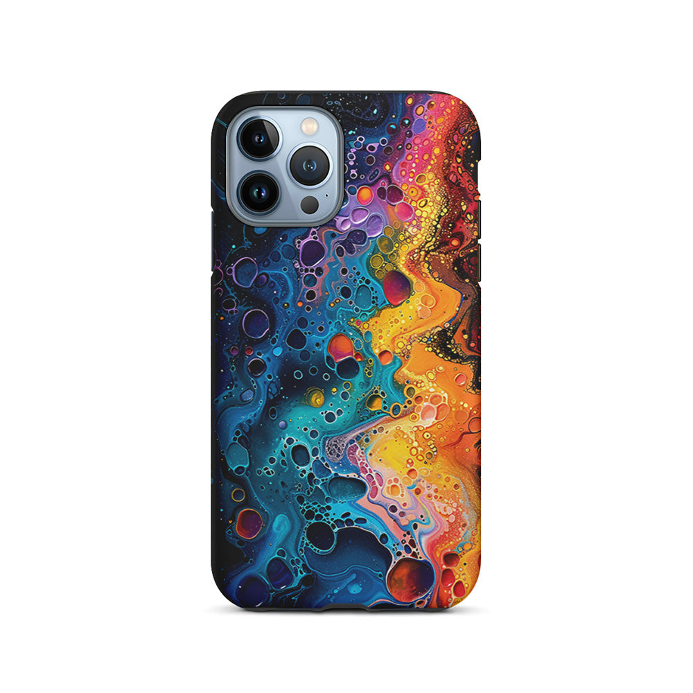 Colorful Painting with Lots of Bubbles iPhone 15 Pro Case