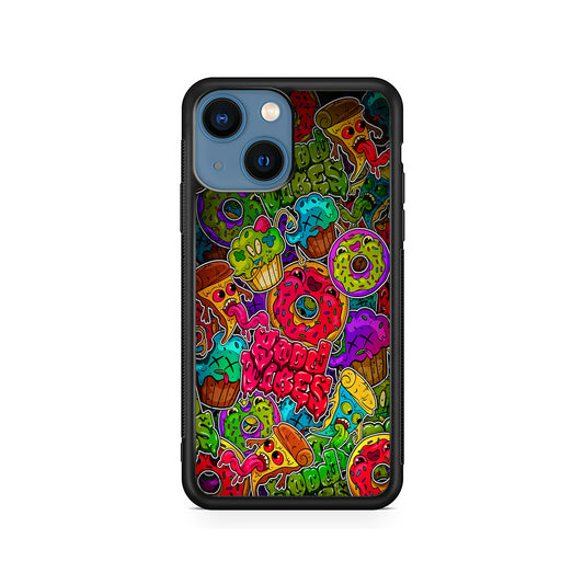 Colorful Scary Food Doodle iPhone 15 Plus Case