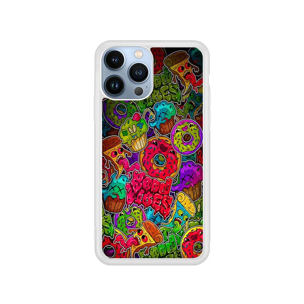 Colorful Scary Food Doodle iPhone 15 Pro Case