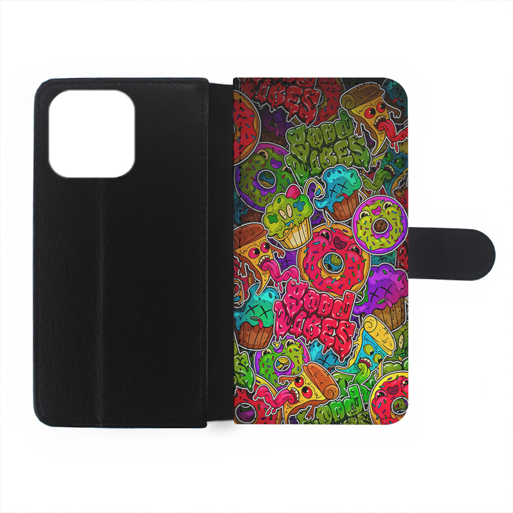 Colorful Scary Food Doodle iPhone 15 Plus Case