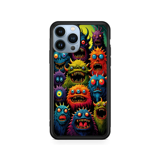 Colorful Scary Monster Doodle iPhone 15 Pro Case