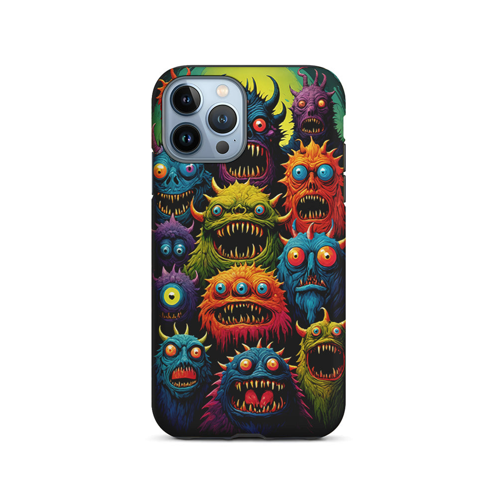 Colorful Scary Monster Doodle iPhone 15 Pro Case