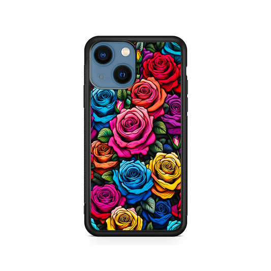 Colourful Roses Flowers Aesthetic iPhone 15 Plus Case