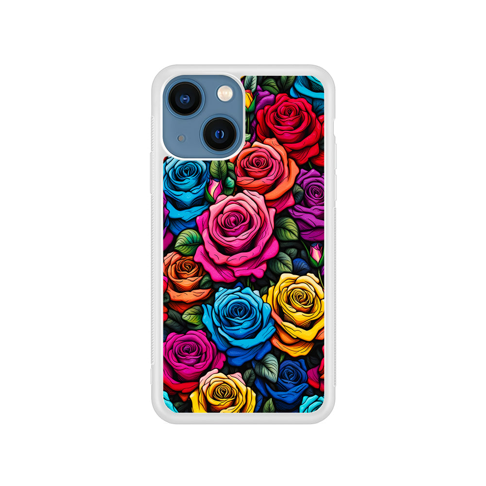 Colourful Roses Flowers Aesthetic iPhone 15 Plus Case