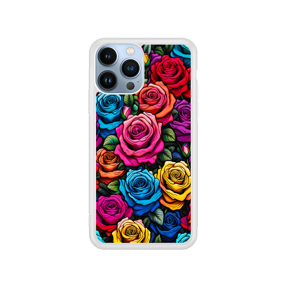 Colourful Roses Flowers Aesthetic iPhone 15 Pro Case