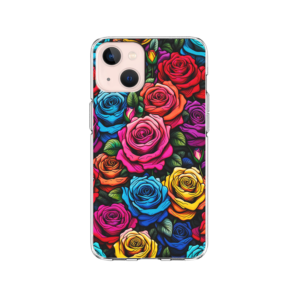 Colourful Roses Flowers Aesthetic iPhone 15 Plus Case