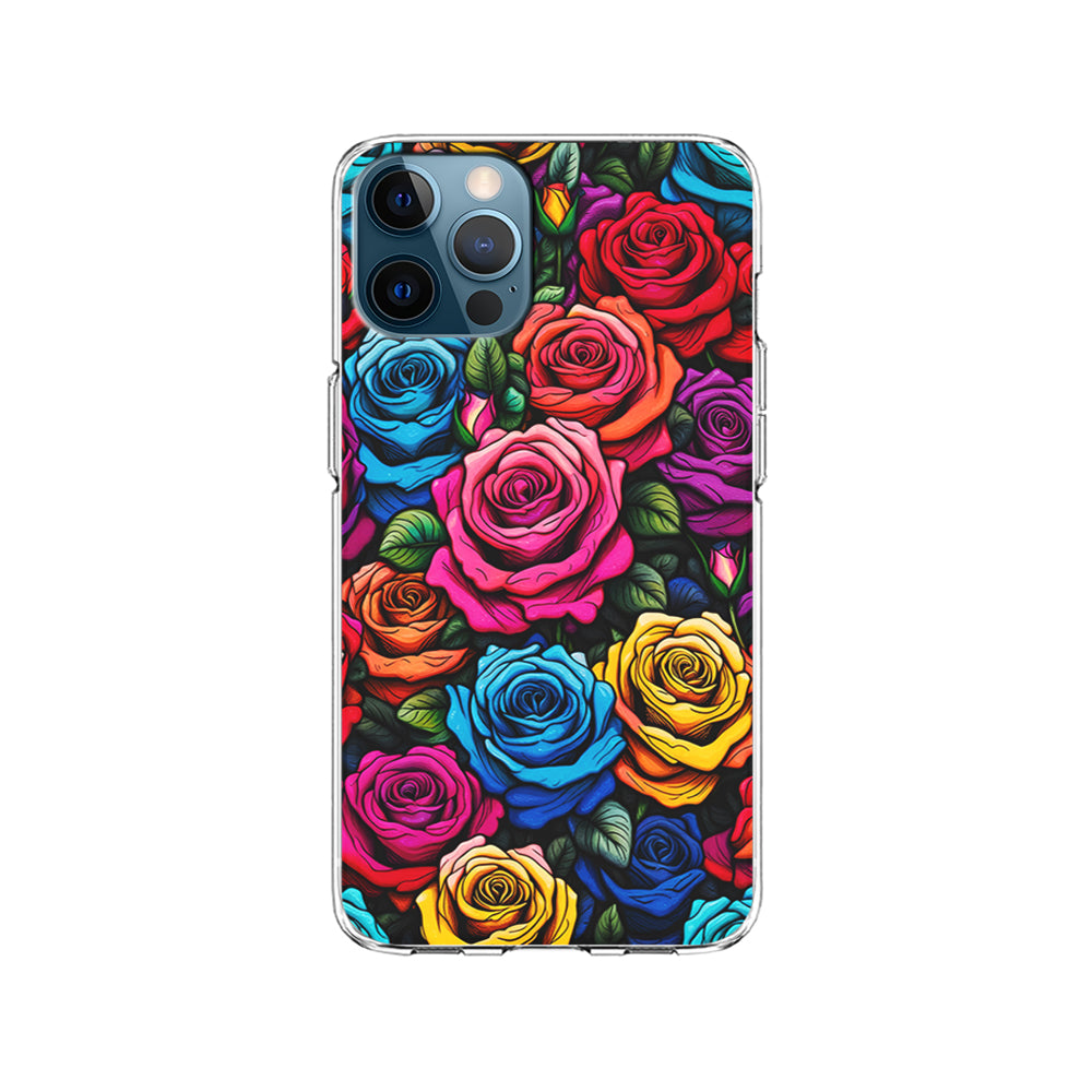 Colourful Roses Flowers Aesthetic iPhone 15 Pro Case