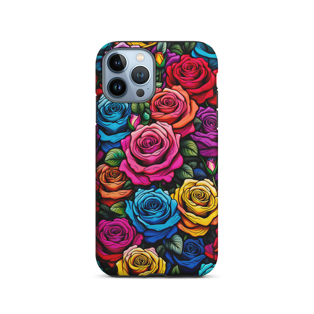 Colourful Roses Flowers Aesthetic iPhone 15 Pro Case