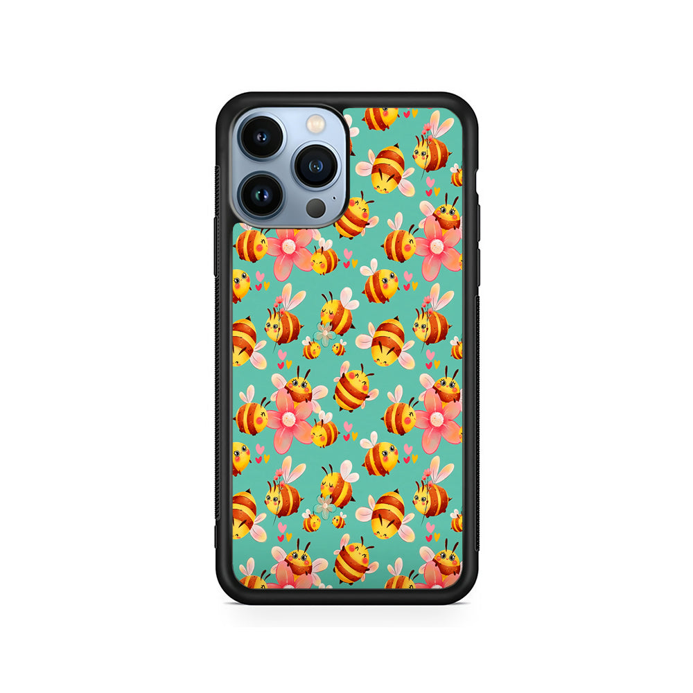 Cute Cartoon Honey Bees iPhone 15 Pro Case