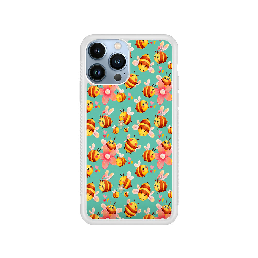 Cute Cartoon Honey Bees iPhone 15 Pro Case