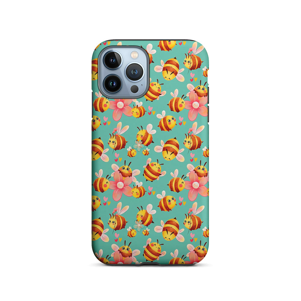 Cute Cartoon Honey Bees iPhone 15 Pro Case